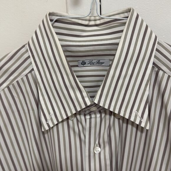 Loro Piana Other - Loro Piana Mens Cotton Long Sleeve Button Down Striped Dress Shirt. Size 18/45.